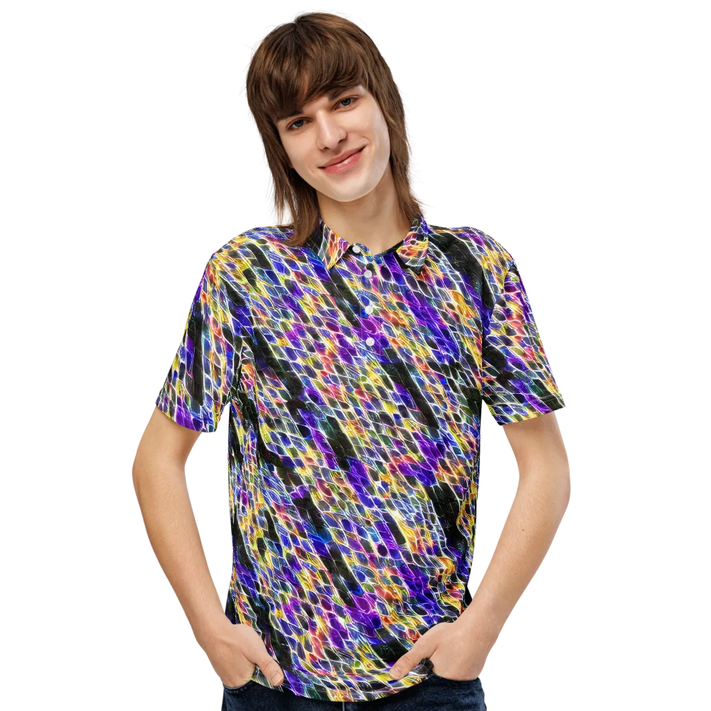 Violet Shatter on Men's Slim Fit Polo Shirt — Front