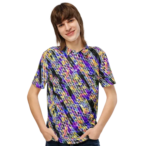 Violet Shatter on a Men's Slim Fit Polo Shirt