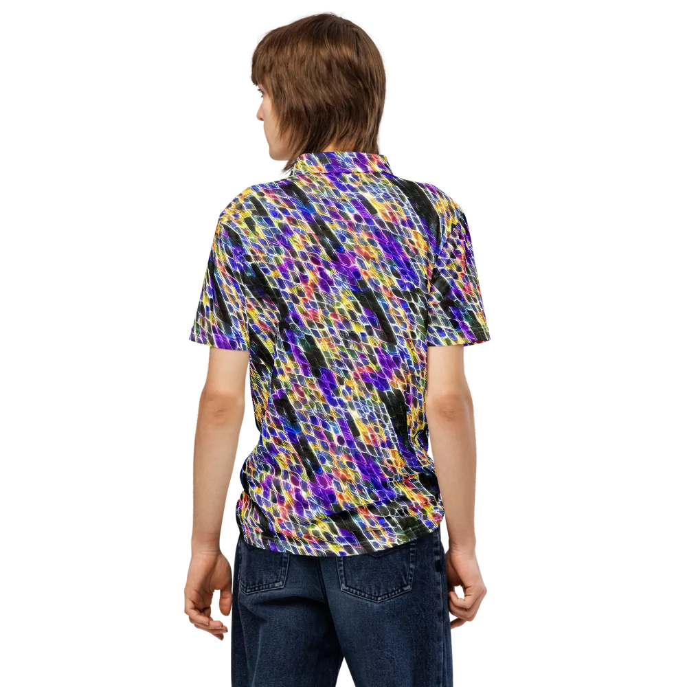 Violet Shatter on Men's Slim Fit Polo Shirt — Back