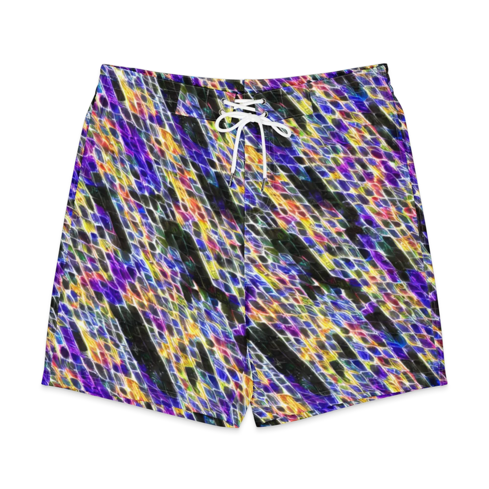 Violet Shatter on Men's Board Shorts — Front