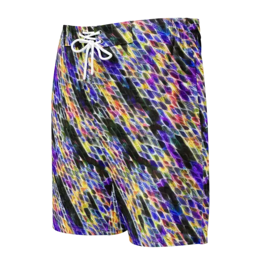 Violet Shatter on a Men's Board Shorts