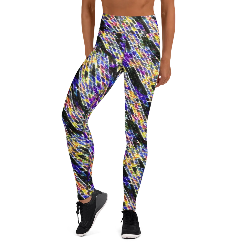 Violet Shatter on Yoga Leggings — Front