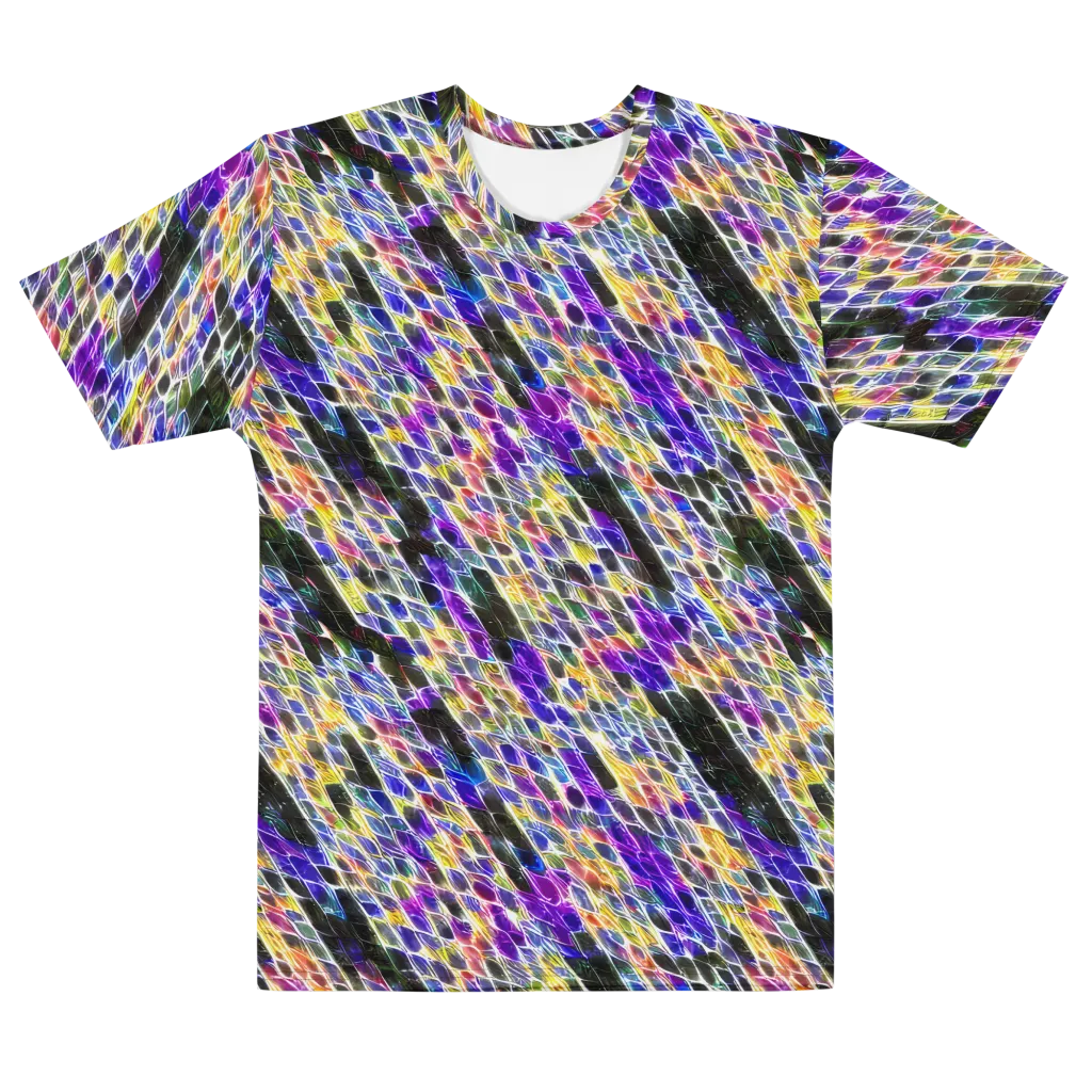 Violet Shatter on Men's Cotton Crew Neck T-Shirt — Front