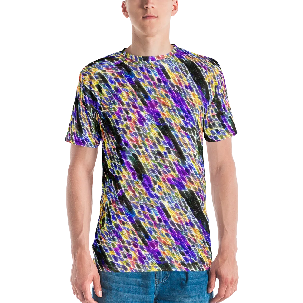 Violet Shatter on Men's Crew Neck T-Shirt — Front
