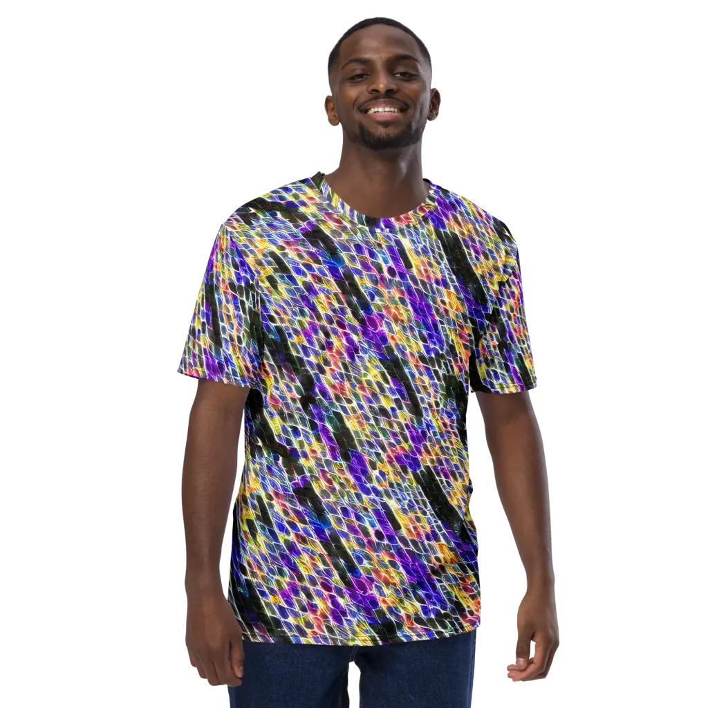Violet Shatter on Men's Crew Neck T-Shirt — Front