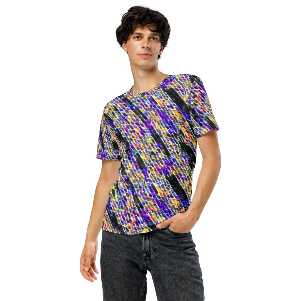 Violet Shatter on Men's Crew Neck T-Shirt — Front