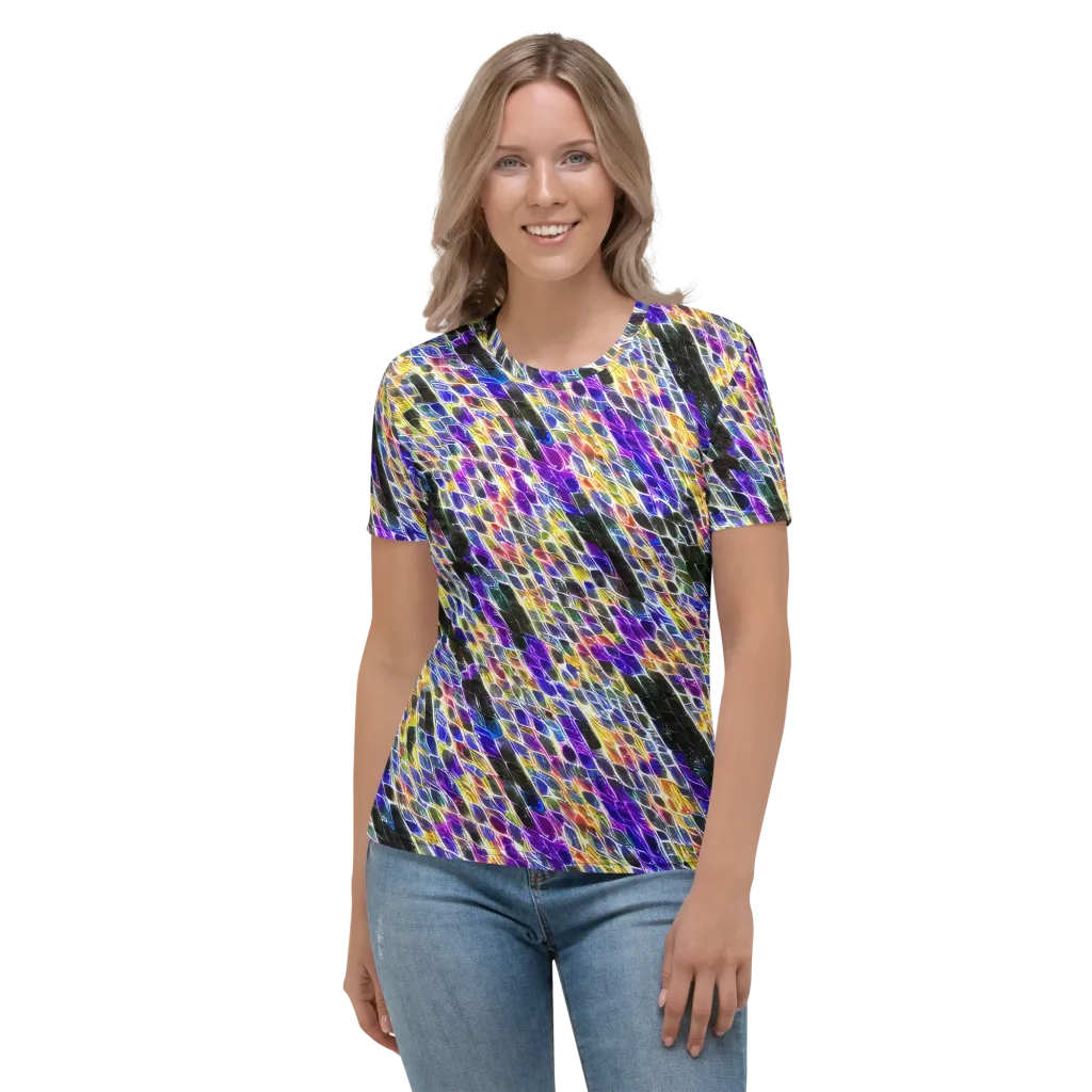 Violet Shatter on Women's Crew Neck T-Shirt — Front