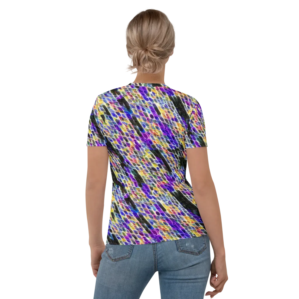 Violet Shatter on Women's Crew Neck T-Shirt — Back