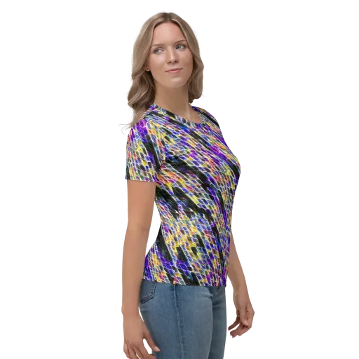 Violet Shatter on a Women's Crew Neck T-Shirt