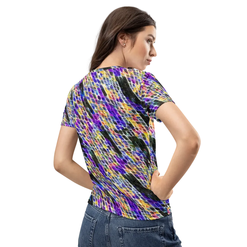 Violet Shatter on Women's Crew Neck T-Shirt — Back