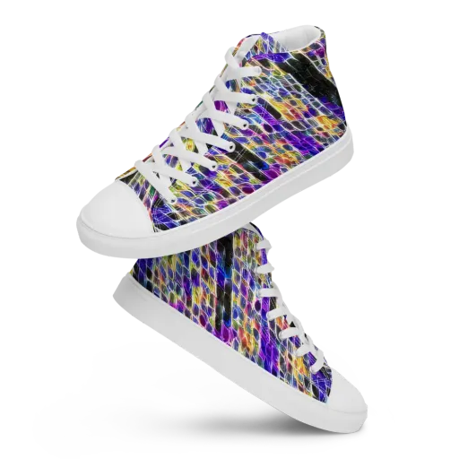 Violet Shatter on a Women's High Top Canvas Shoes