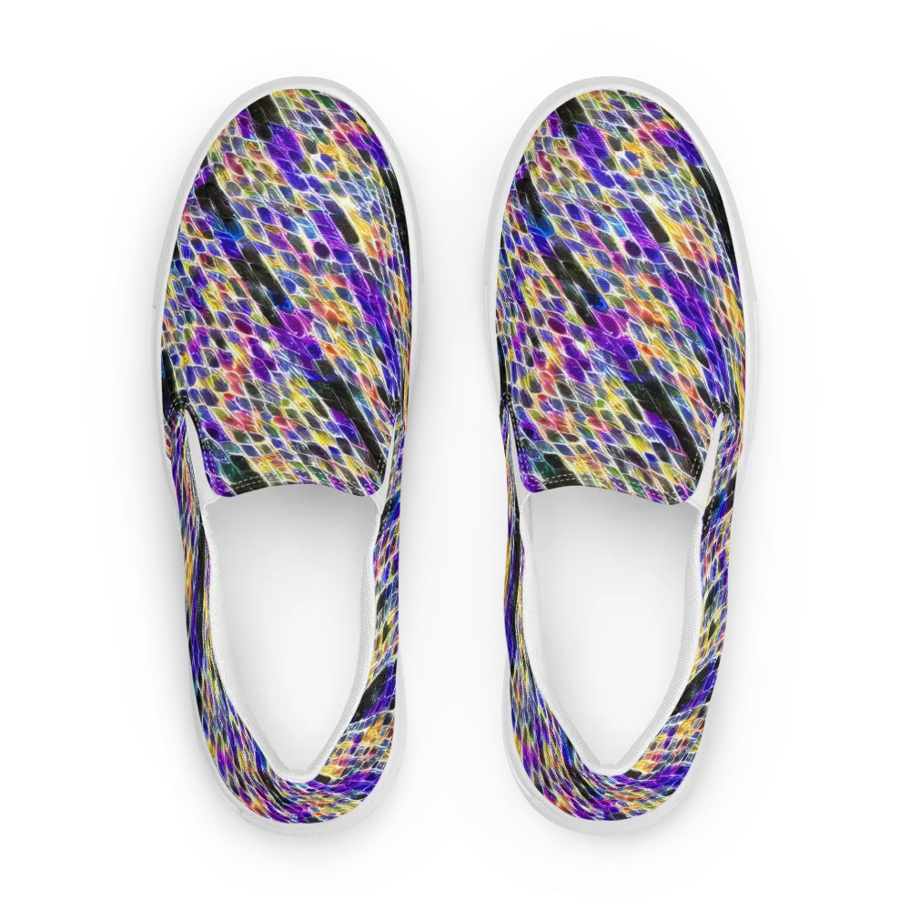Violet Shatter on Men's Slip-On Canvas Shoes — Front