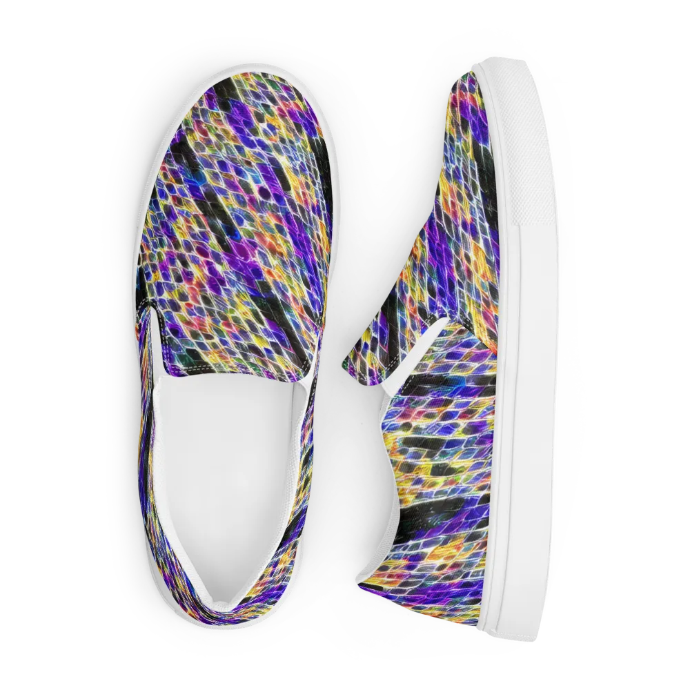 Violet Shatter on Men's Slip-On Canvas Shoes — Front