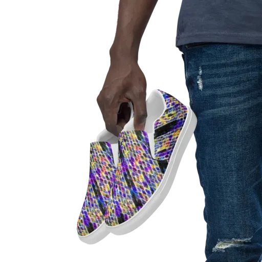 Violet Shatter on a Men's Slip-On Canvas Shoes
