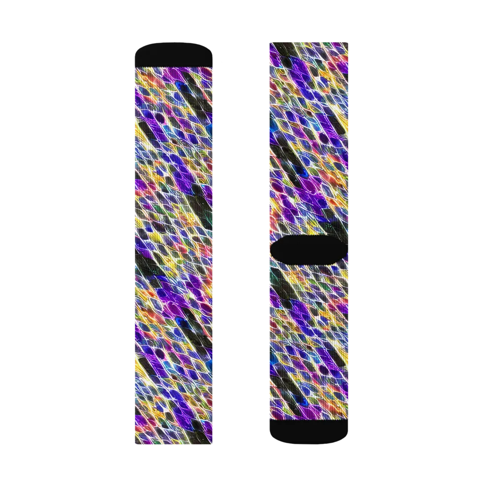 Violet Shatter on Socks — Left Sock