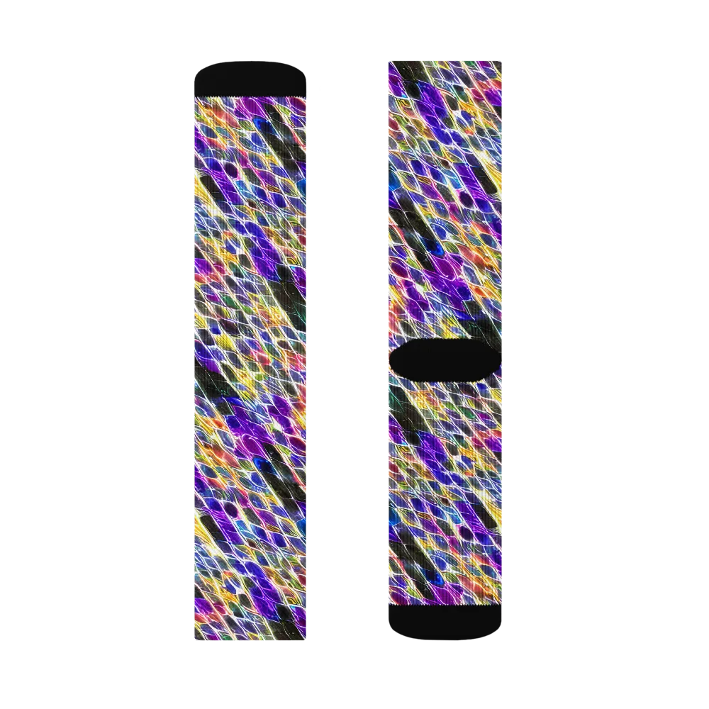 Violet Shatter on Socks — Right Sock