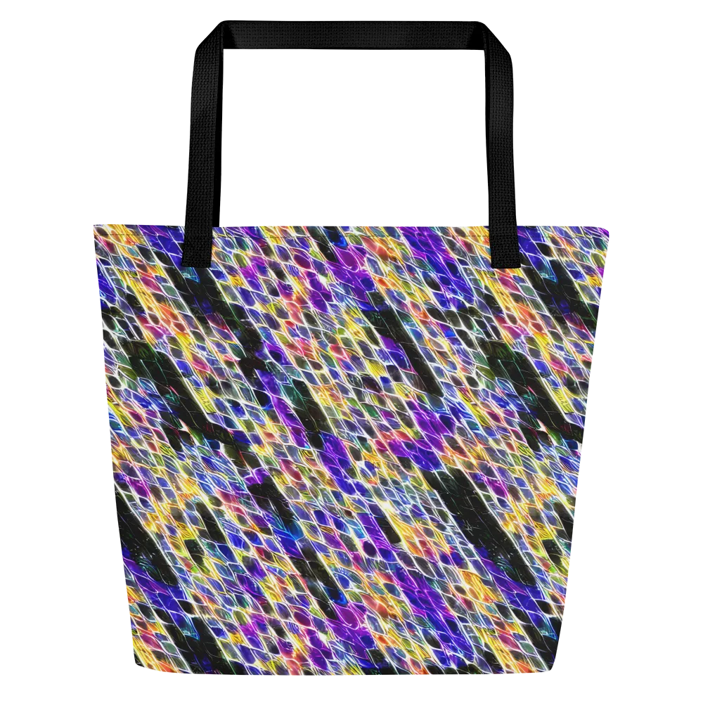 Violet Shatter on Large Tote Bag W/ Pocket — Front