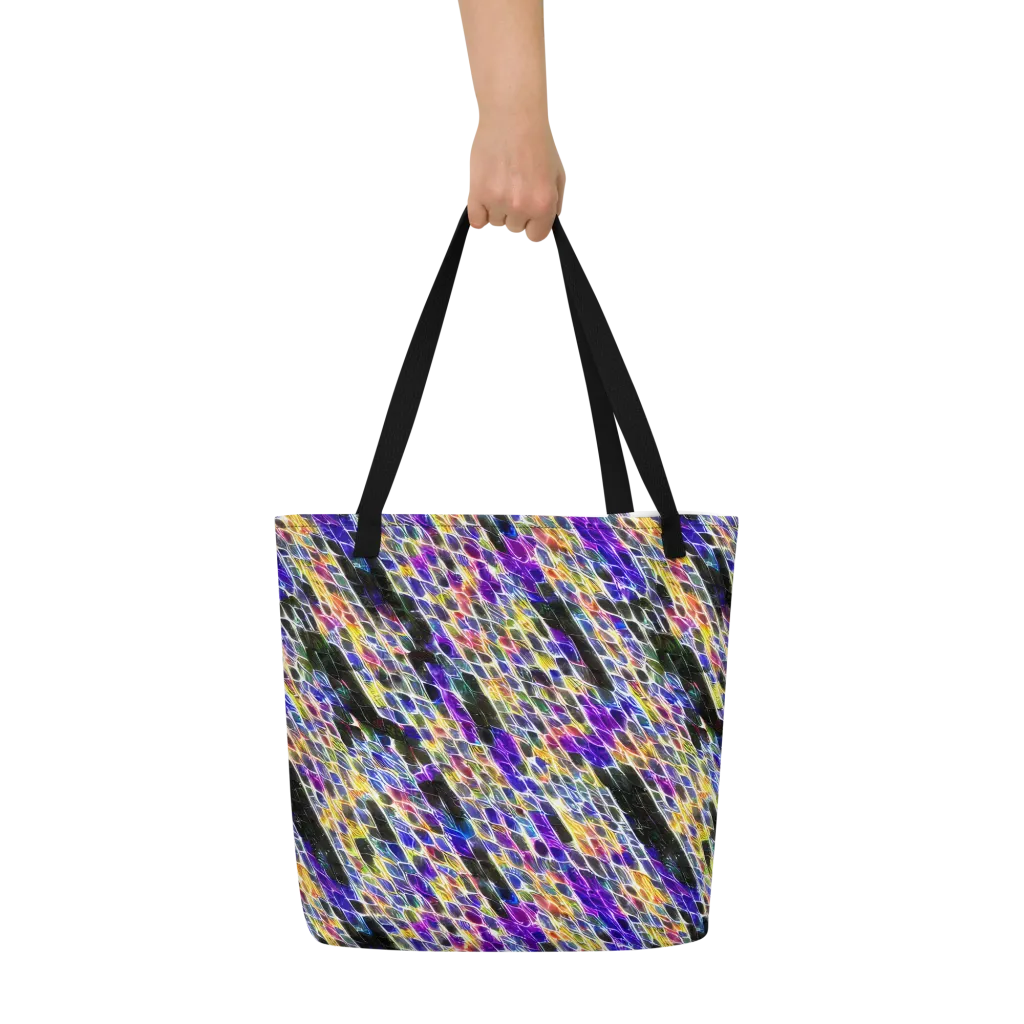 Violet Shatter on Large Tote Bag W/ Pocket — Front