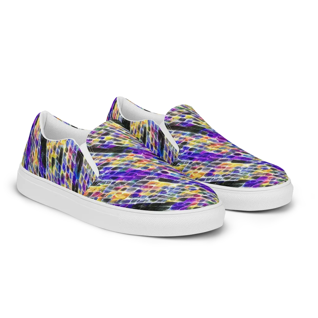 Violet Shatter on Women's Slip-On Canvas Shoes — Right Front