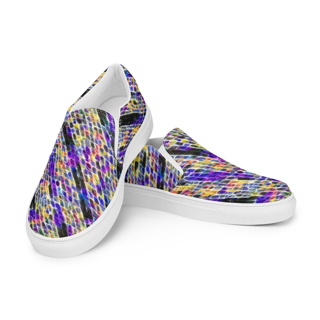 Violet Shatter on Women's Slip-On Canvas Shoes — Left Front