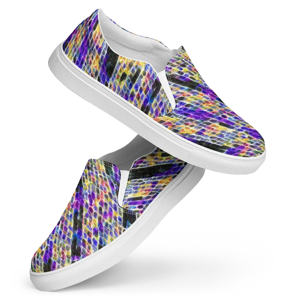 Violet Shatter on Women's Slip-On Canvas Shoes — Front