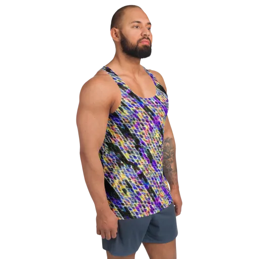 Violet Shatter on a Men's Tank Top