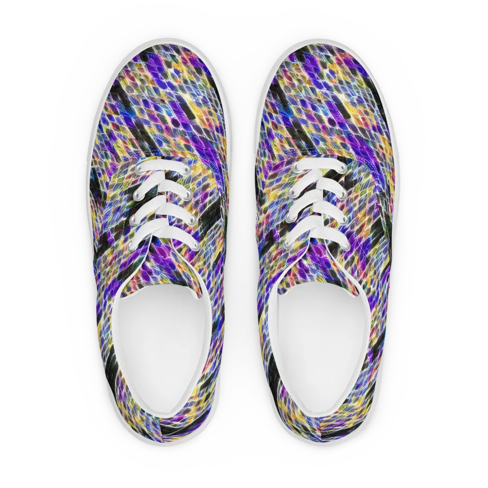 Violet Shatter on Men's Lace-Up Canvas Shoes — Front