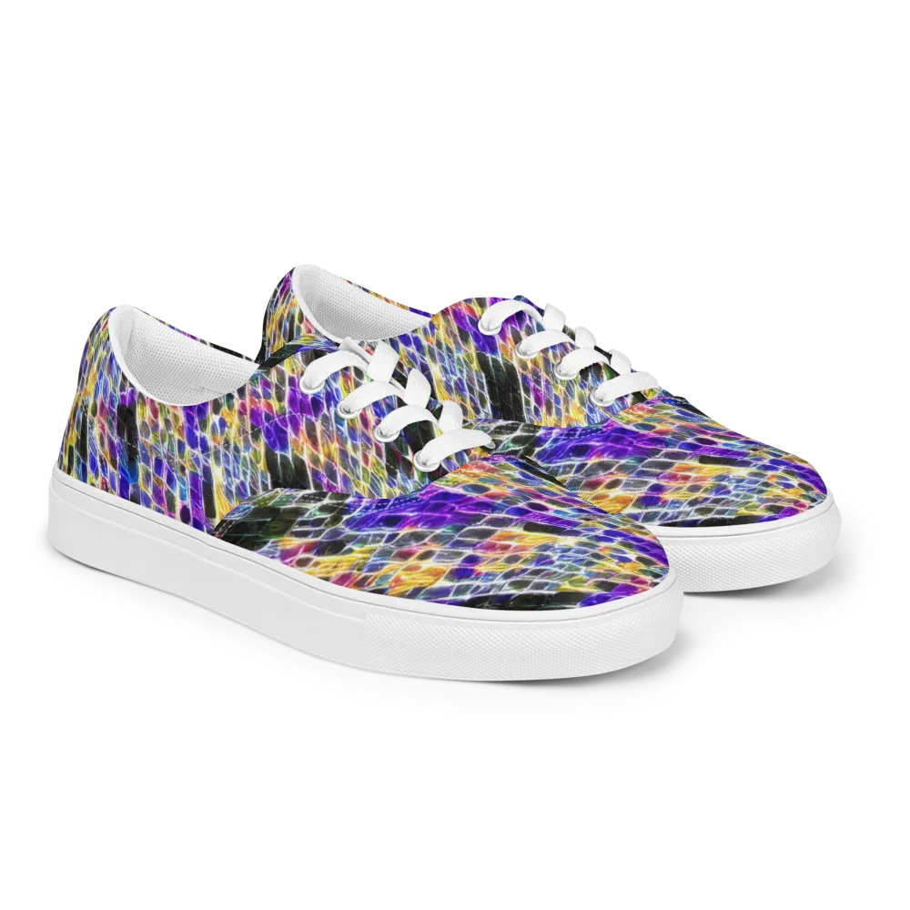 Violet Shatter on Men's Lace-Up Canvas Shoes — Right Front