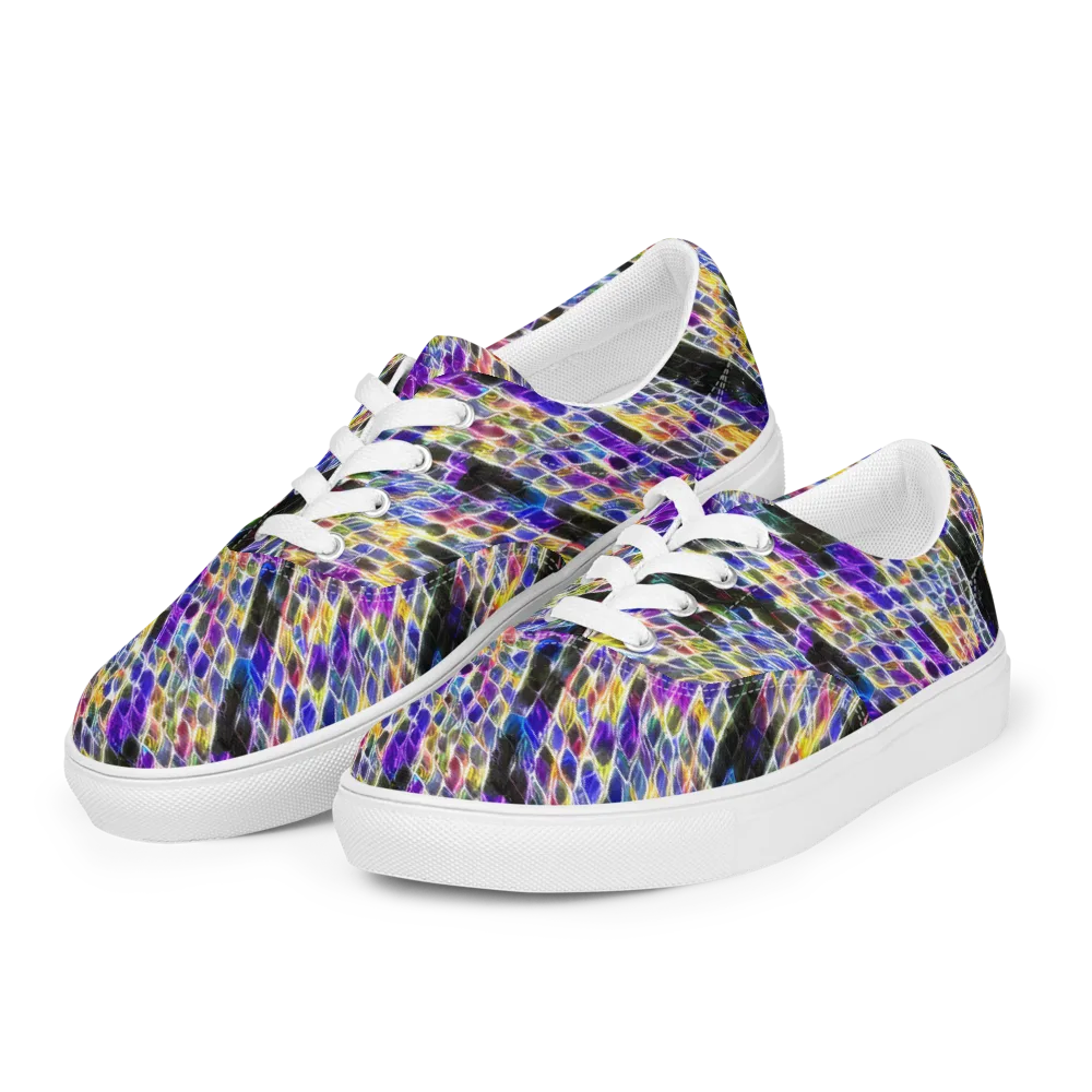 Violet Shatter on Men's Lace-Up Canvas Shoes — Left Front
