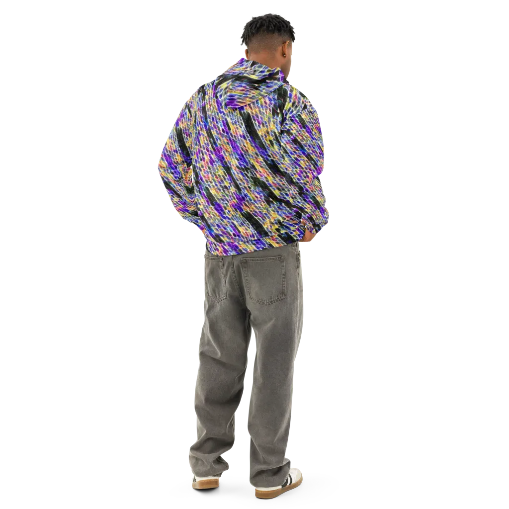Violet Shatter on Cotton Hoodie — Back