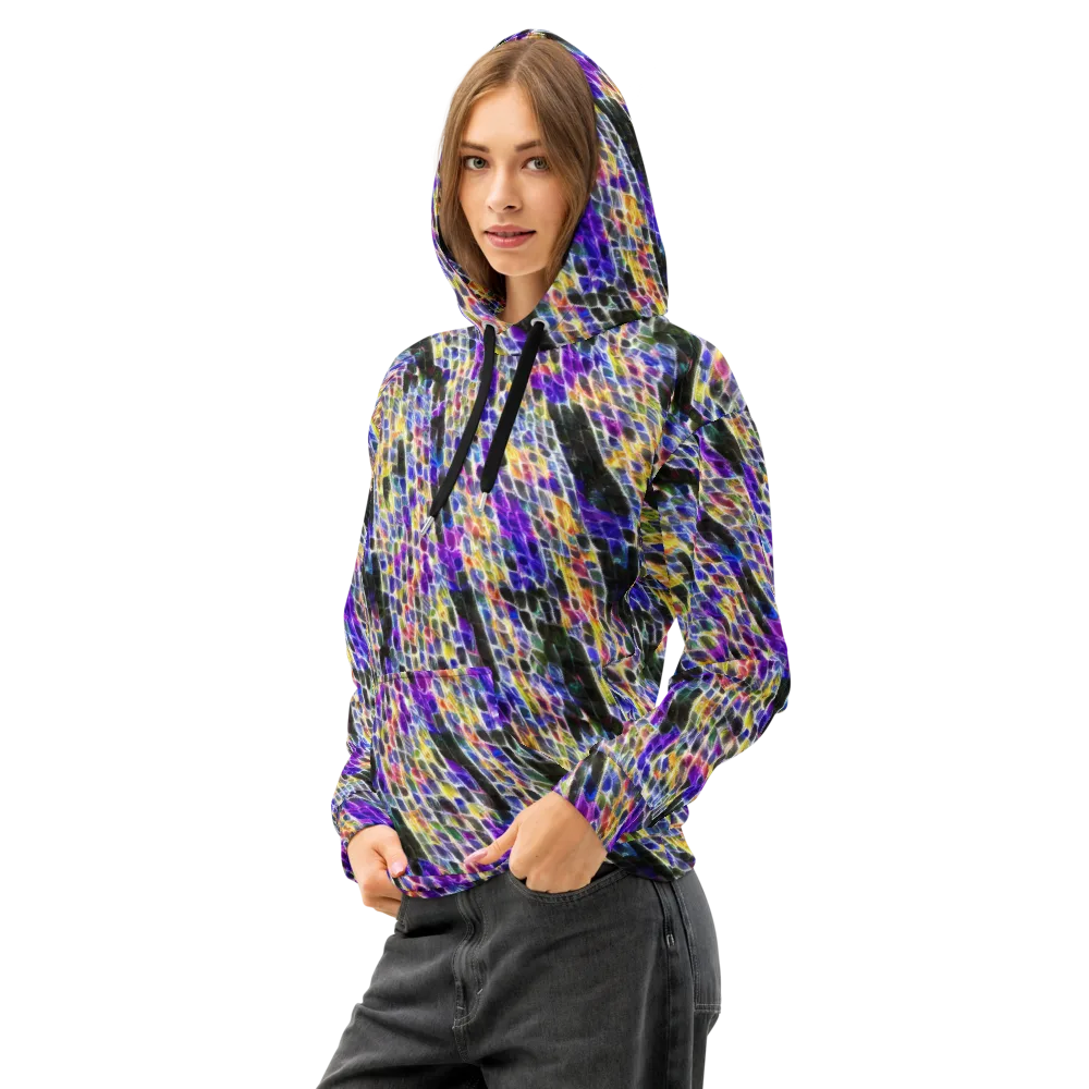 Violet Shatter on Cotton Hoodie — Left Front