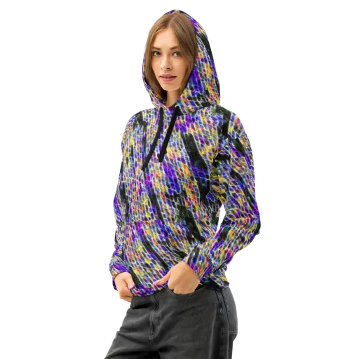 Violet Shatter on a Cotton Hoodie