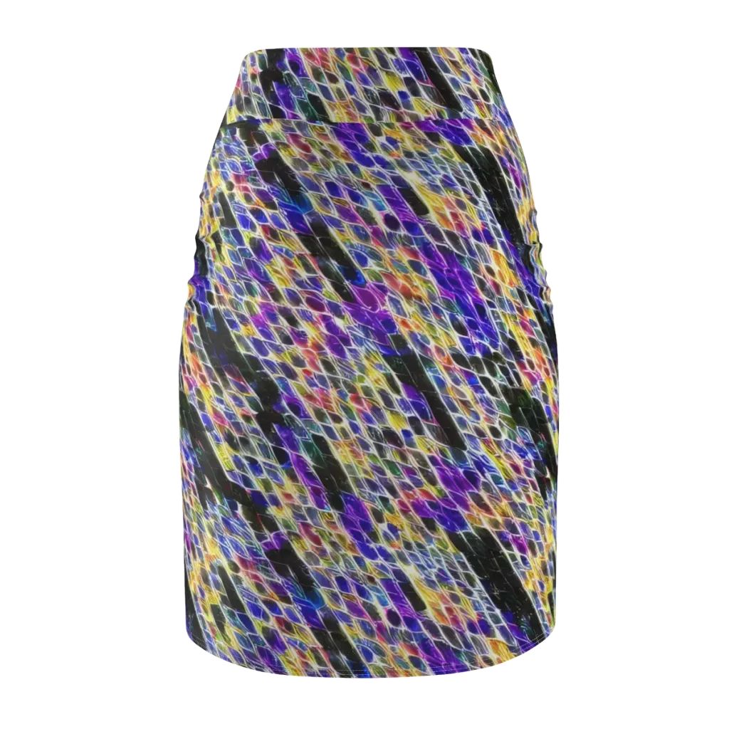 Violet Shatter on Pencil Skirt — Back