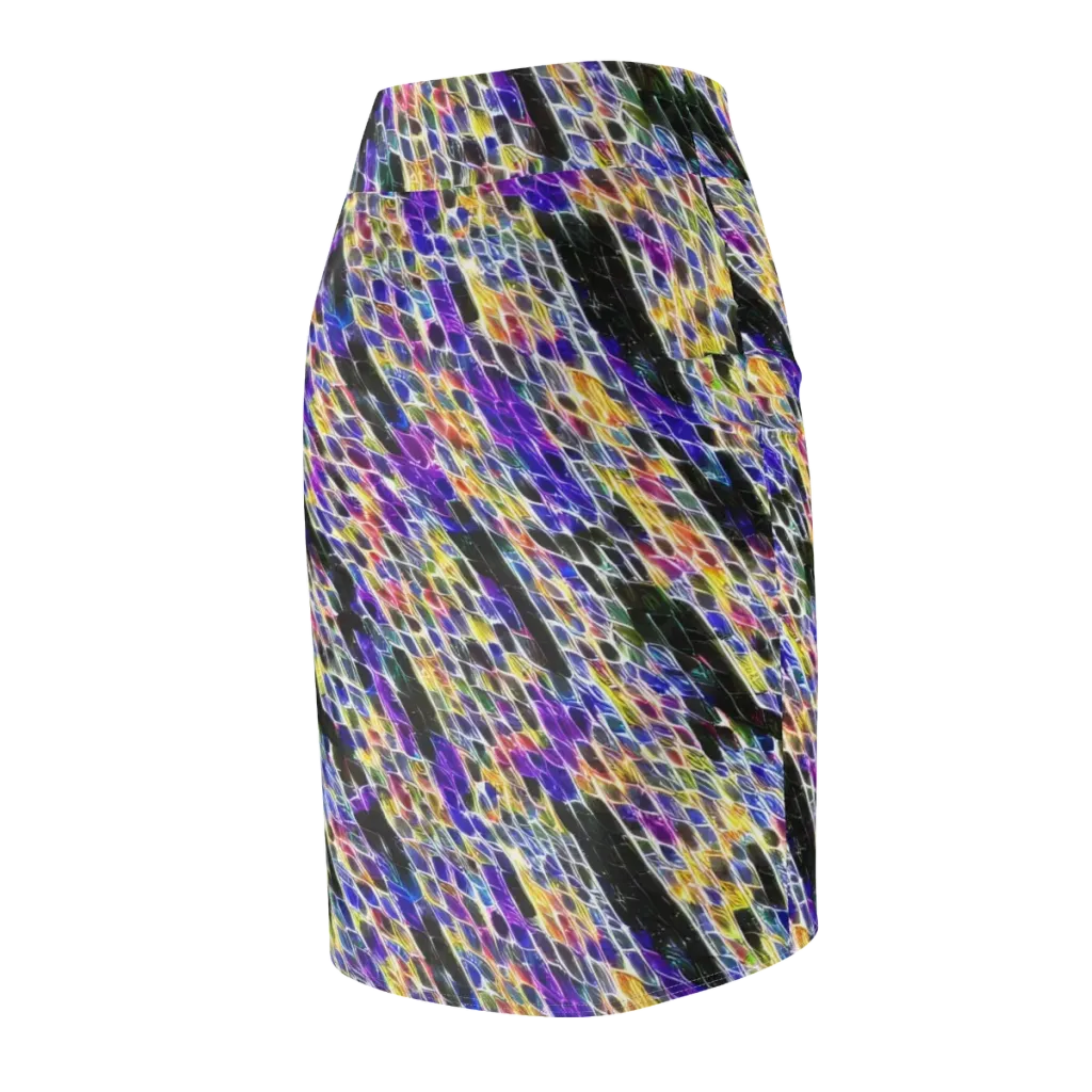 Violet Shatter on Pencil Skirt — Back Side