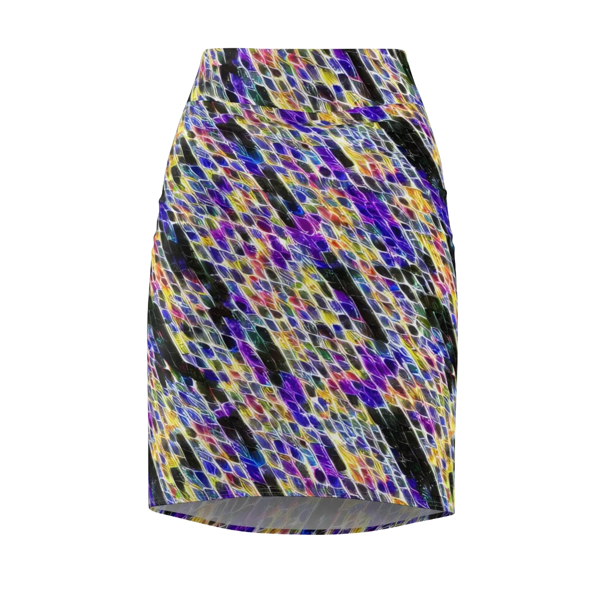 Violet Shatter on Pencil Skirt — Front