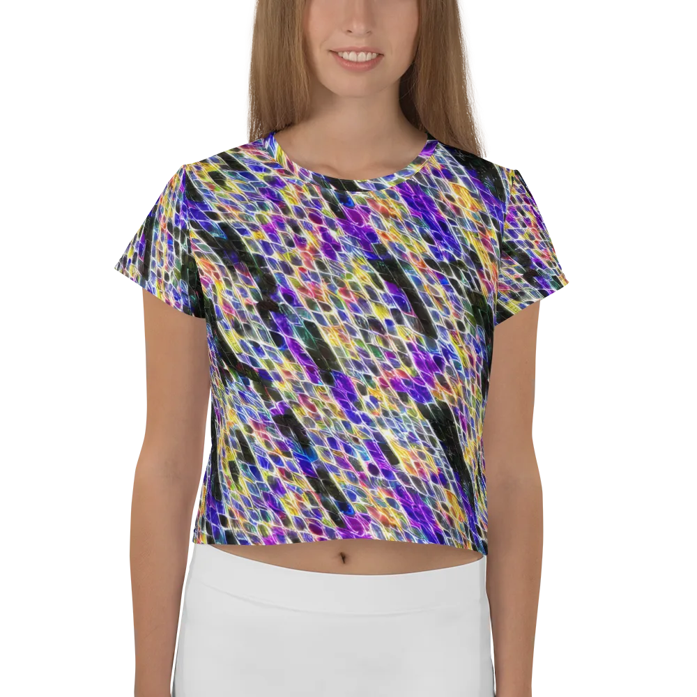 Violet Shatter on Crop Tee — Front