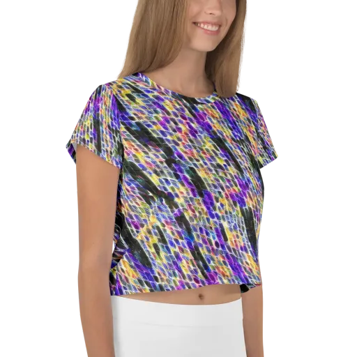 Violet Shatter on a Crop Tee