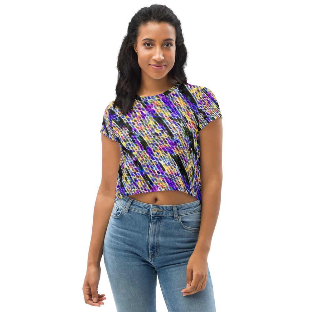 Violet Shatter on Crop Tee — Front