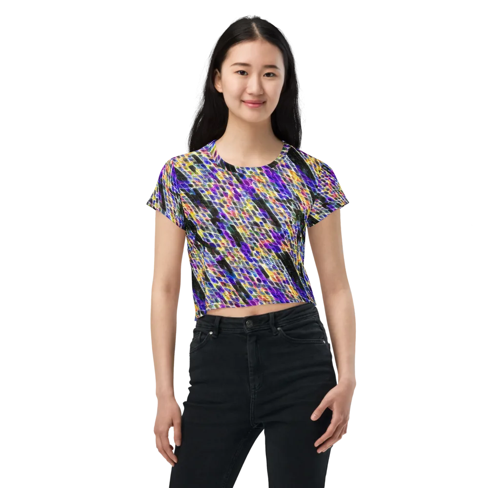 Violet Shatter on Crop Tee — Front