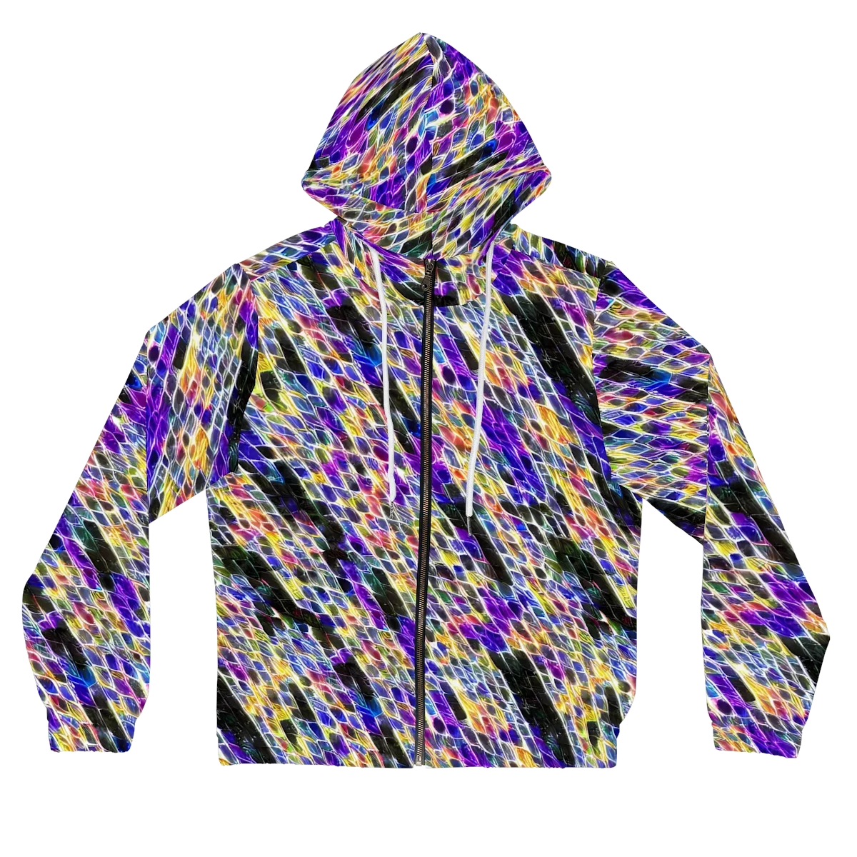 Violet Shatter on Women's Full-Zip Hoodie — Front