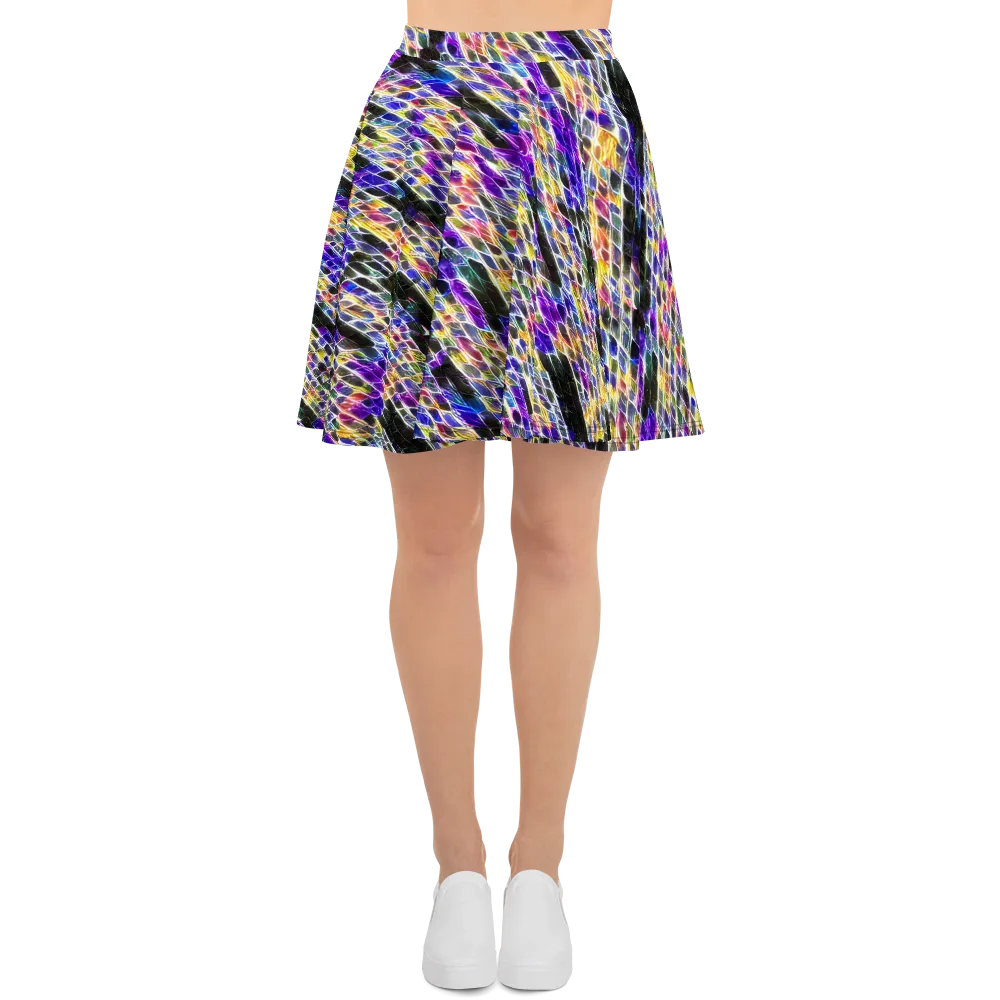 Violet Shatter on Skater Skirt — Front