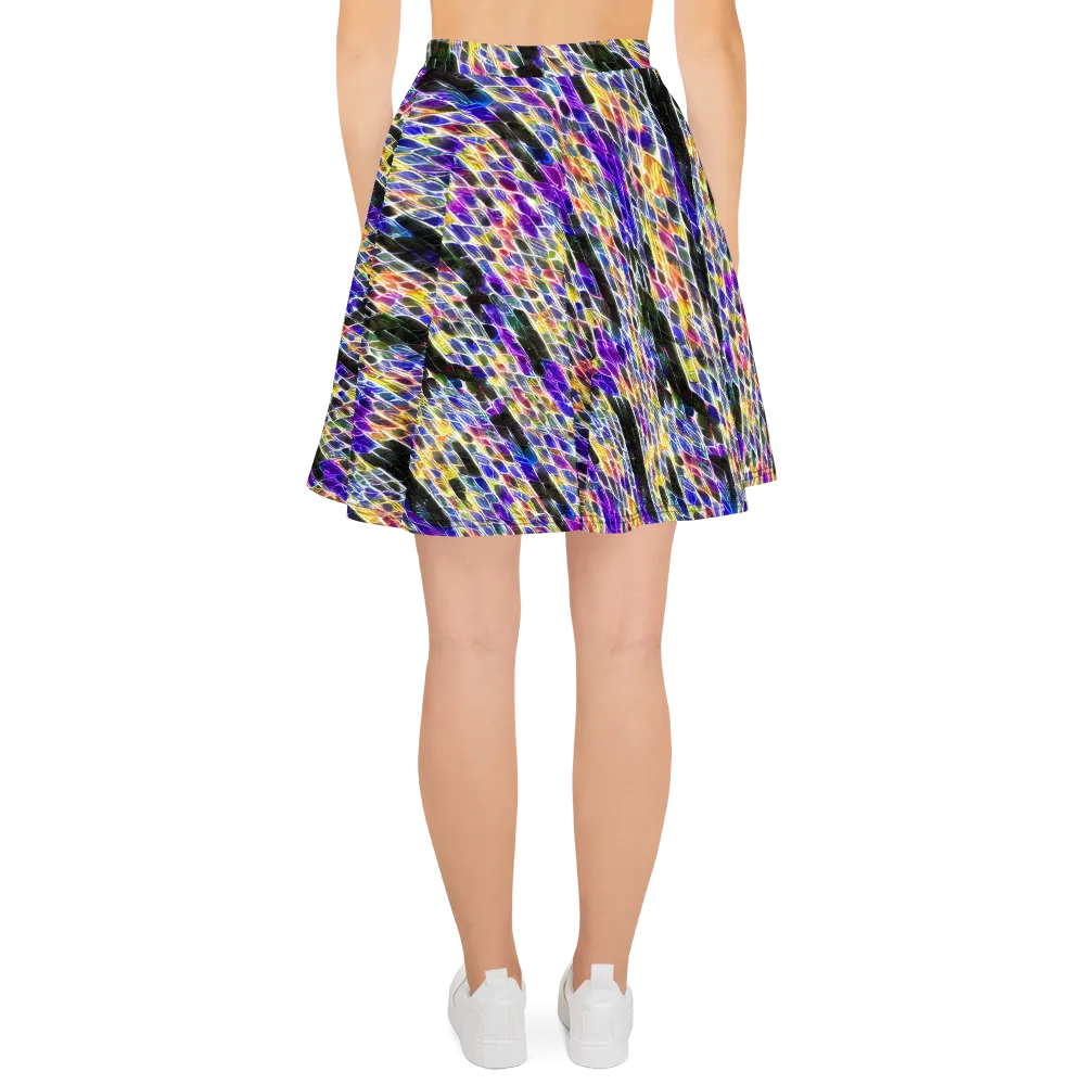 Violet Shatter on Skater Skirt — Back
