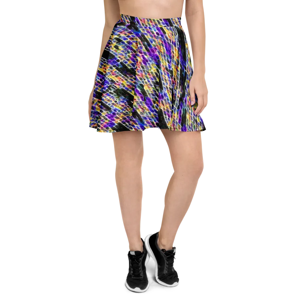 Violet Shatter on Skater Skirt — Front