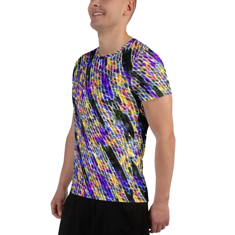 Violet Shatter on Men's Athletic T-Shirt — Left