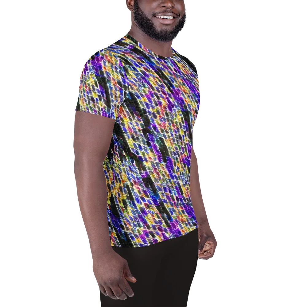 Violet Shatter on Men's Athletic T-Shirt — Right