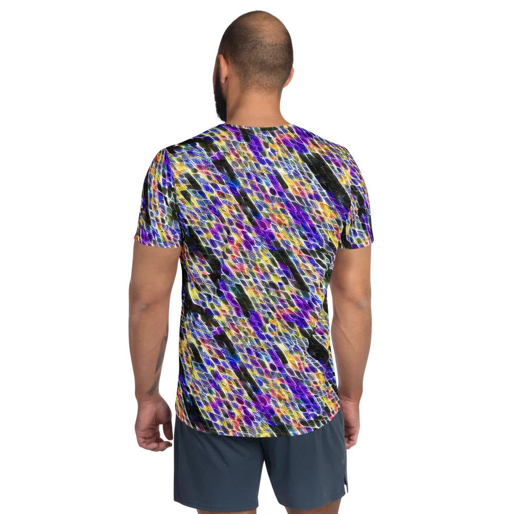 Violet Shatter on Men's Athletic T-Shirt — Back