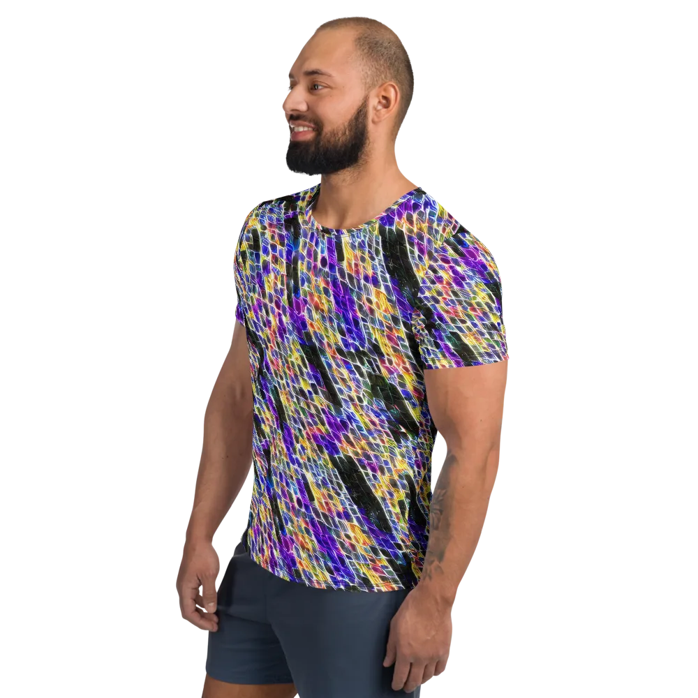 Violet Shatter on Men's Athletic T-Shirt — Left