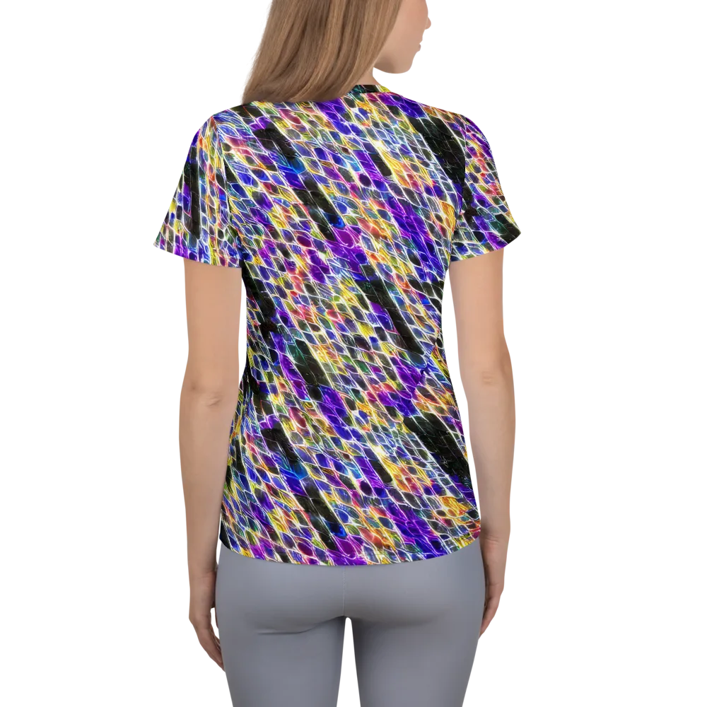 Violet Shatter on Women's Athletic T-Shirt — Back