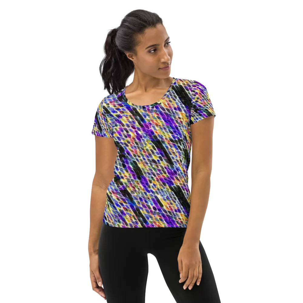Violet Shatter on Women's Athletic T-Shirt — Front