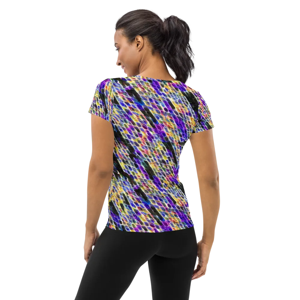 Violet Shatter on Women's Athletic T-Shirt — Back